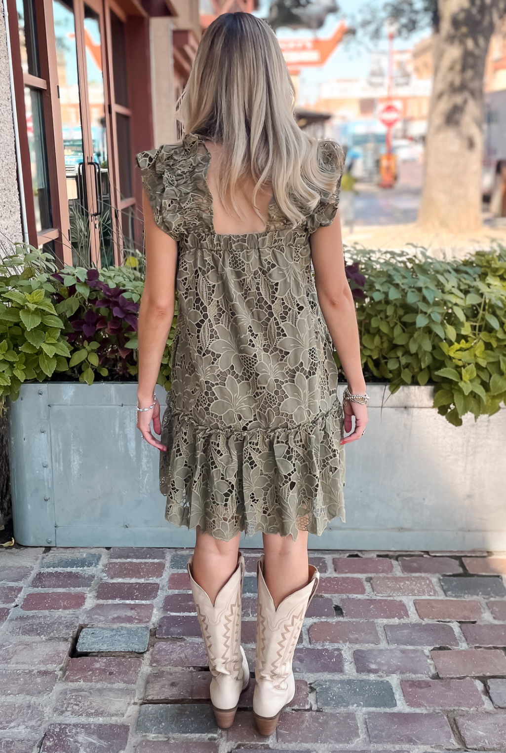 Kayla Lace Dress - Olive