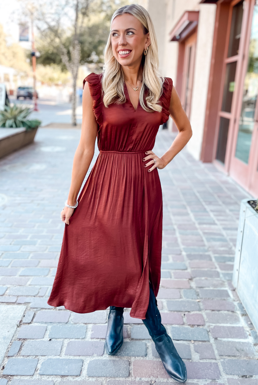 Allegra Satin Dress