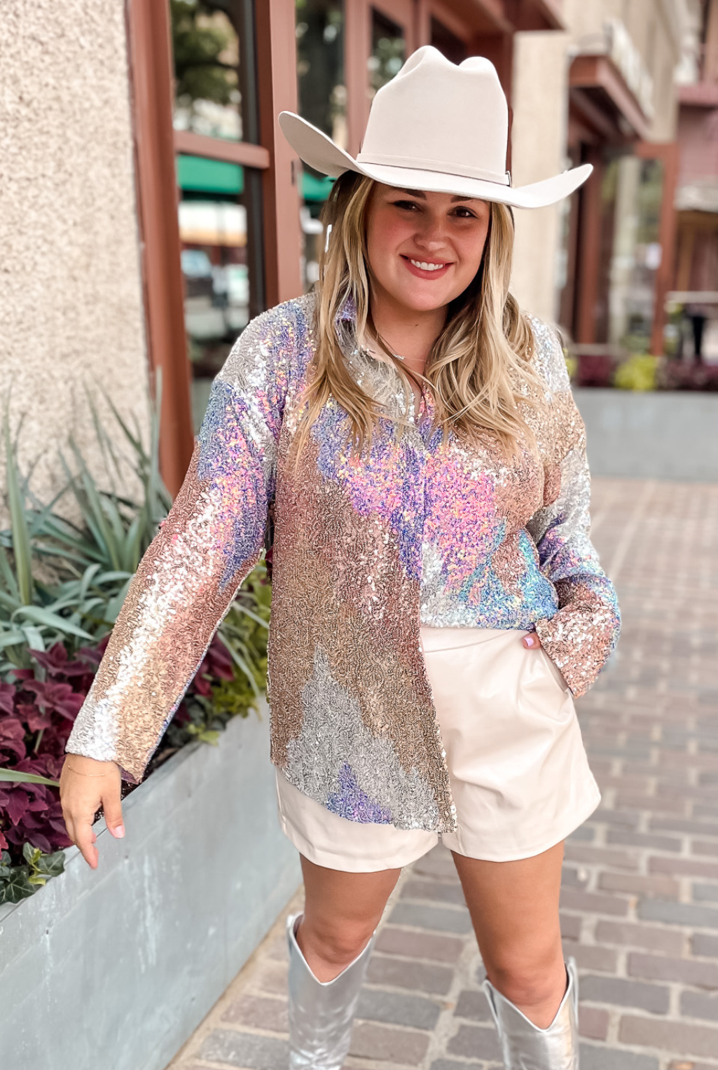 The Wave Sequin Oversized Shirt