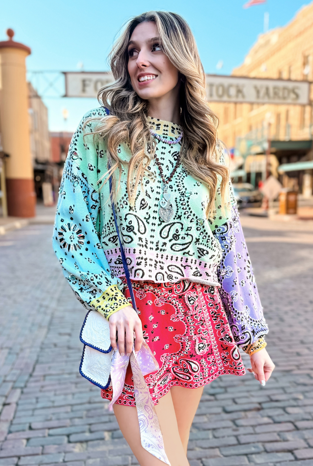 Color Block Bandana Skirt