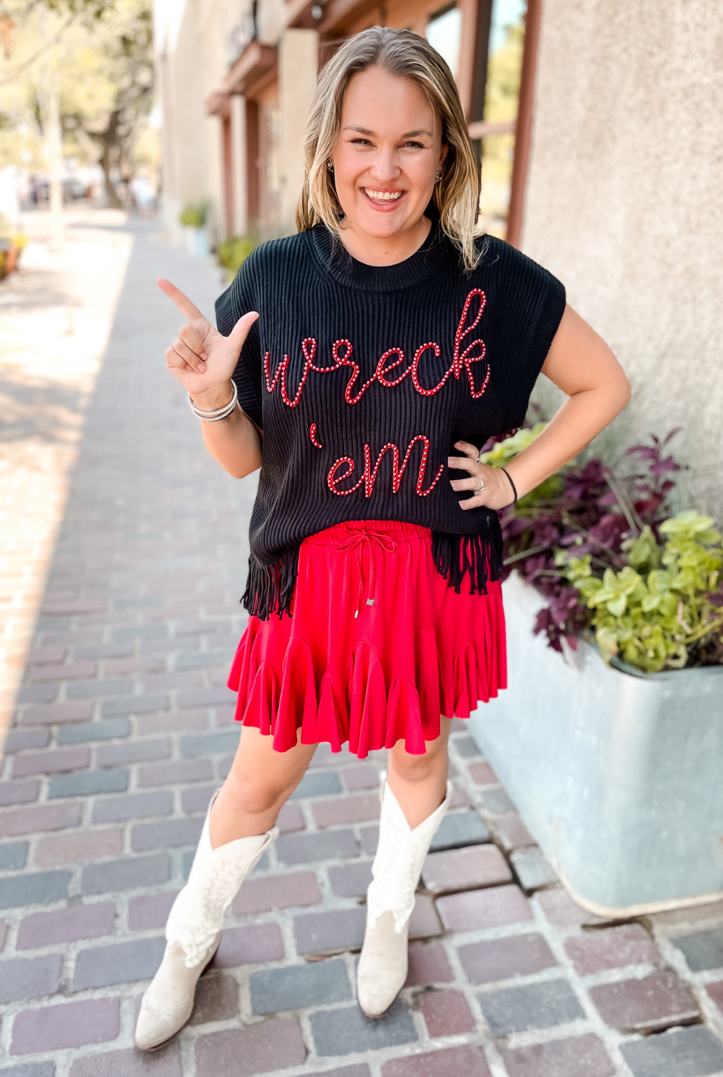 Queen Of Sparkles - Wreck 'Em Pearl Fringe Sweater