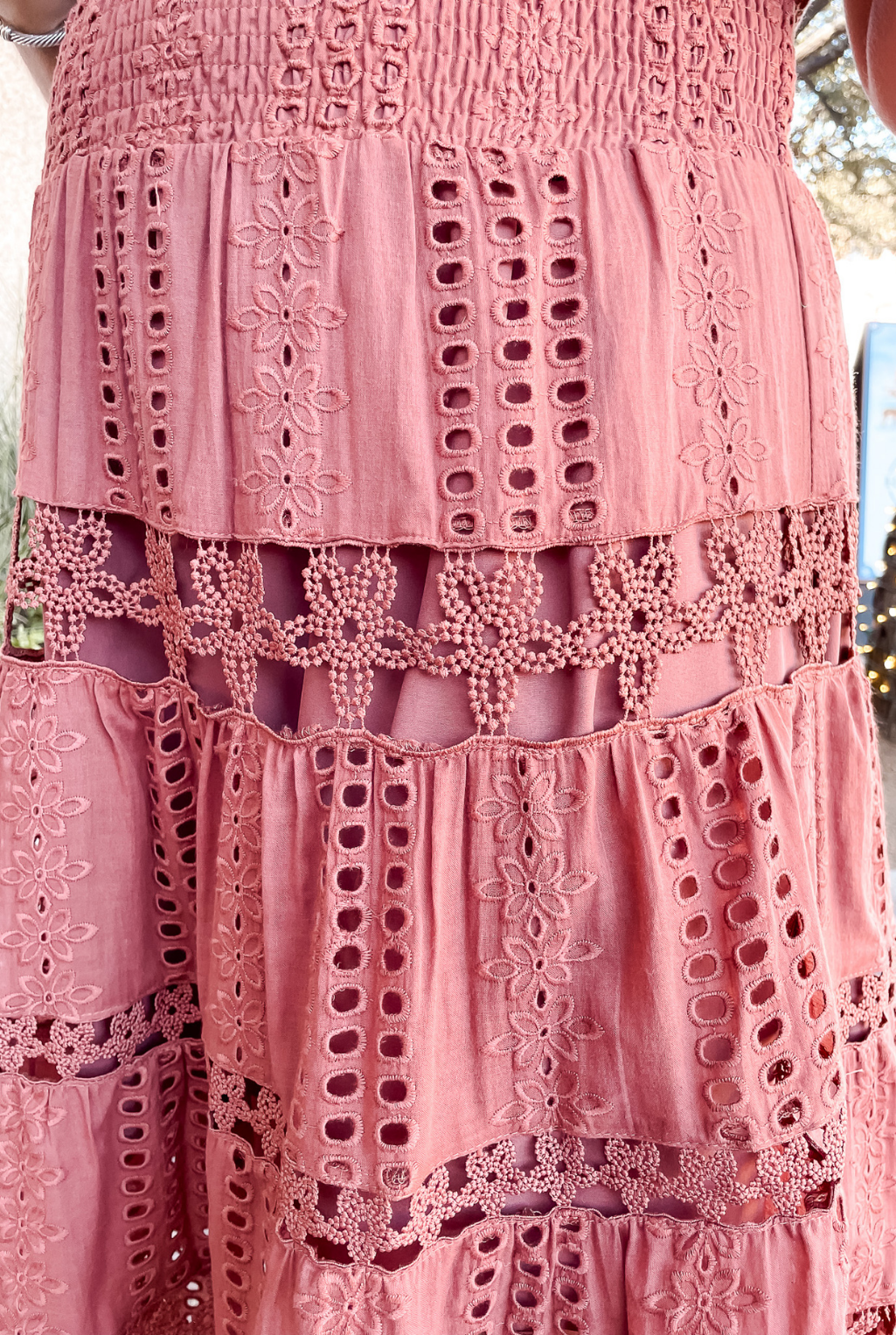 Eyelet Love Tube Dress - Brown