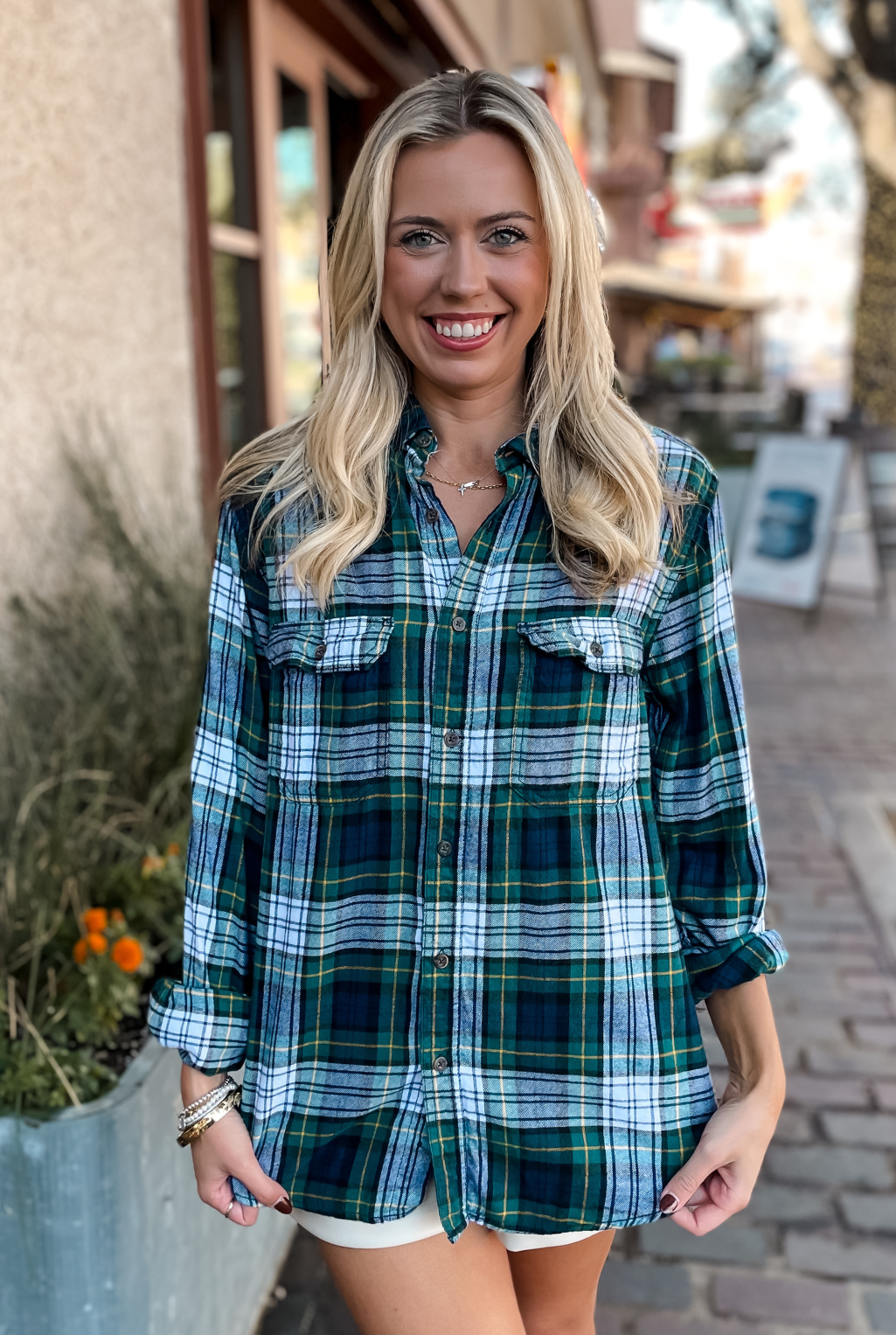 Vintage Collegiate T Back Flannel - Baylor U