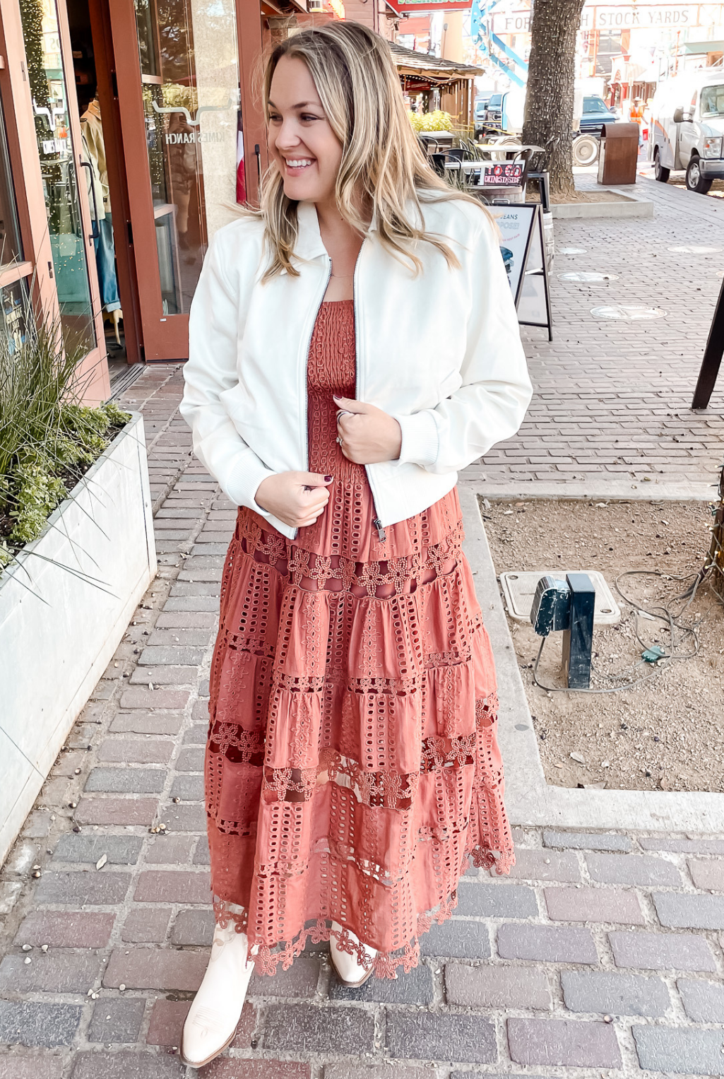 Eyelet Love Tube Dress - Brown