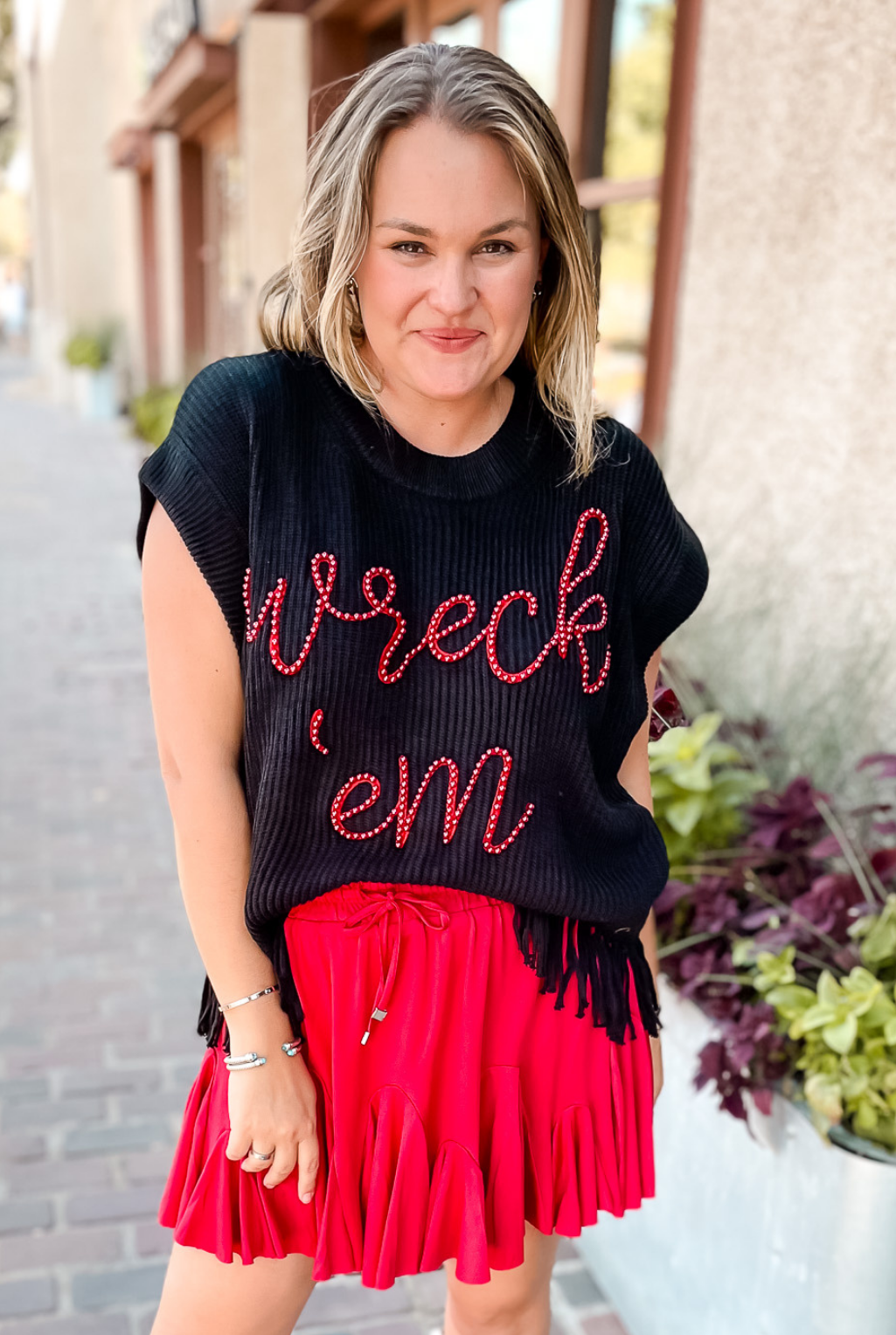 Queen Of Sparkles - Wreck 'Em Pearl Fringe Sweater