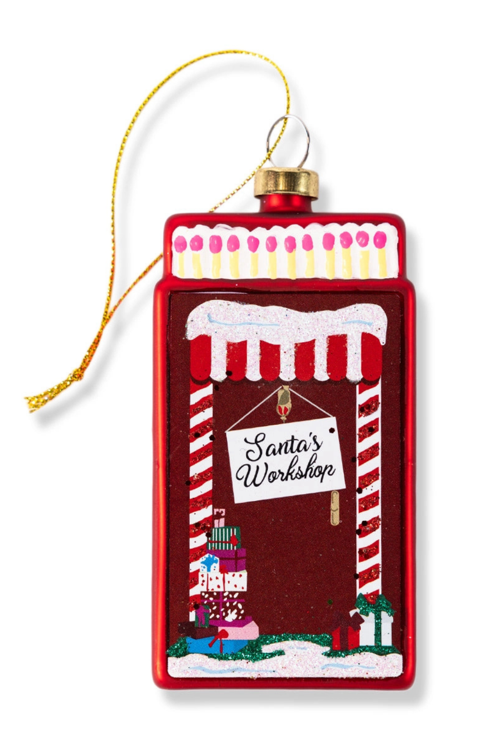 Santa's Workshop Matchbook Ornament