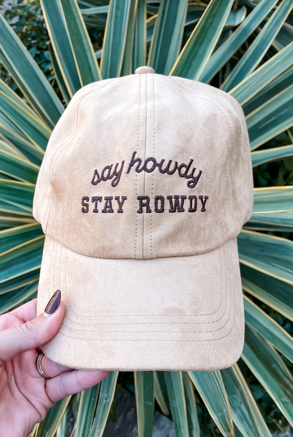 Say Howdy Suede Baseball Cap