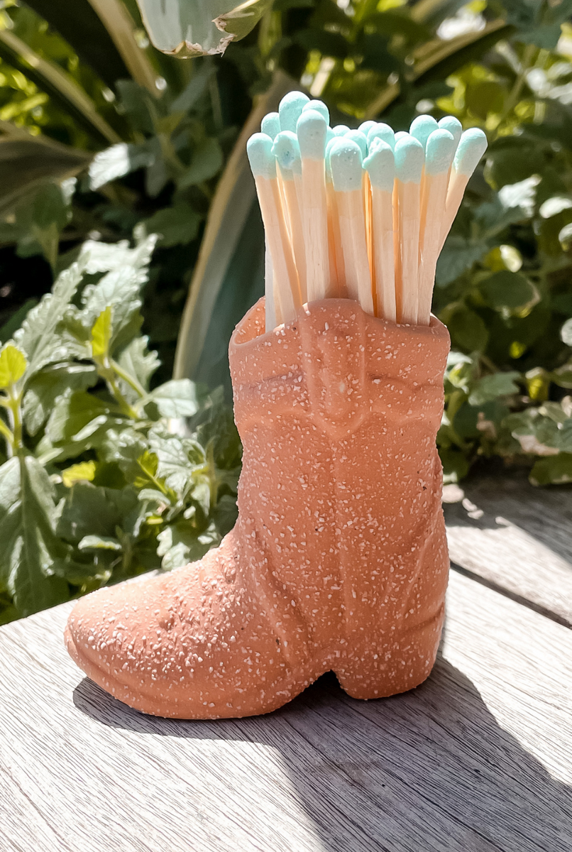 Paddywax Cowboy Boot Vintage Match Holder - Terracotta