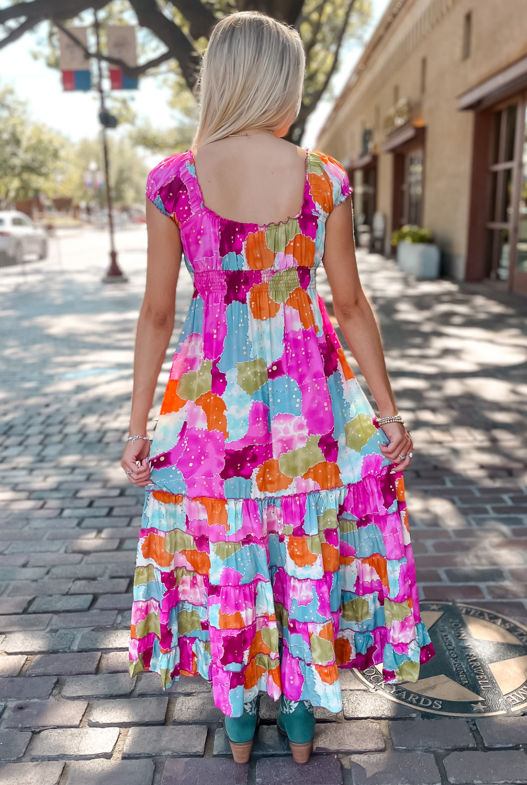 Watercolor Dreams Cap Sleeve Dress