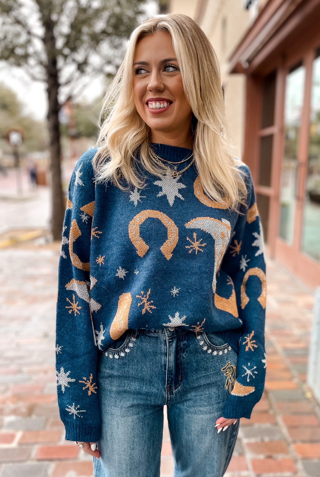 Lucky Cowboy Pullover - Blue