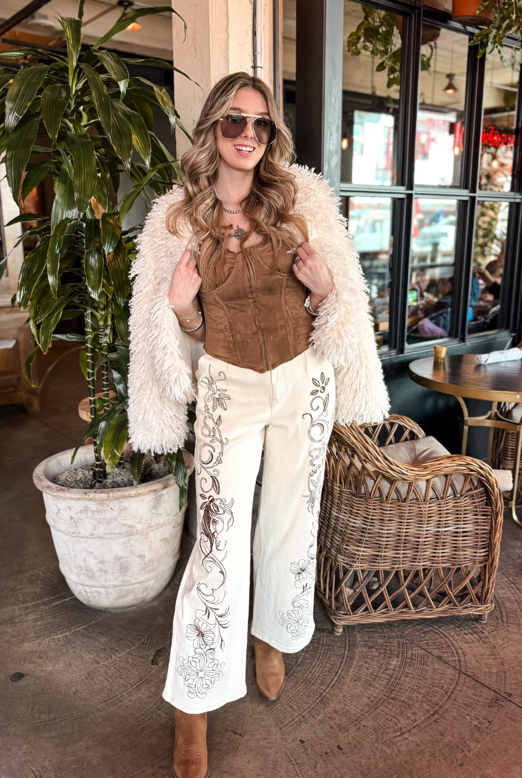 Embroidered Western Bustier