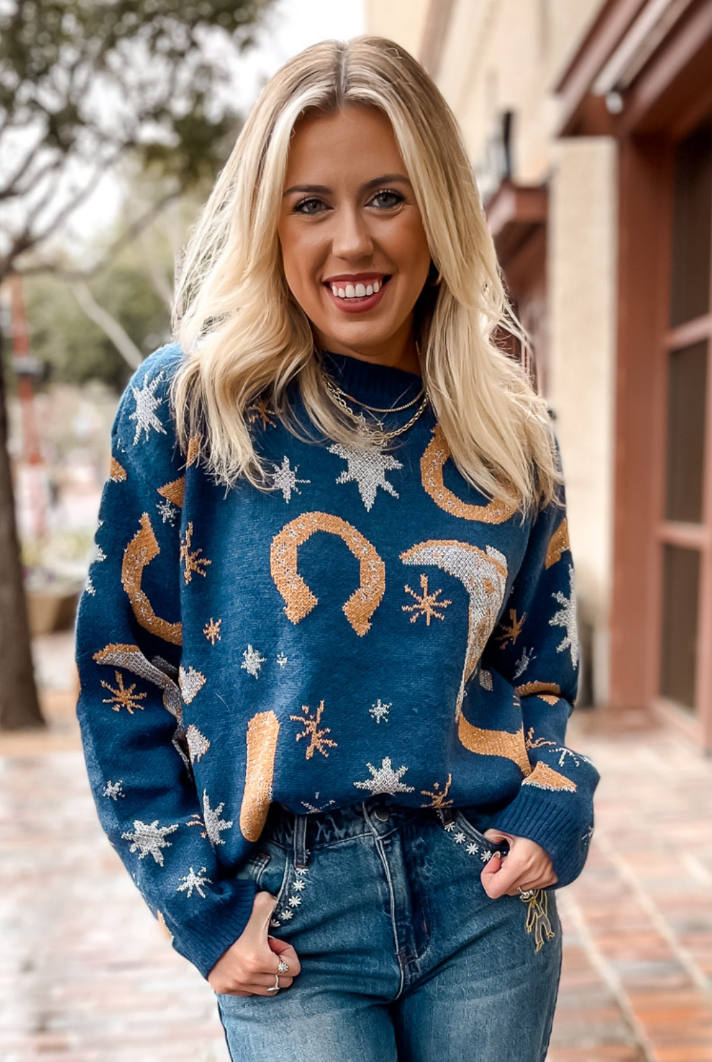 Lucky Cowboy Pullover - Blue