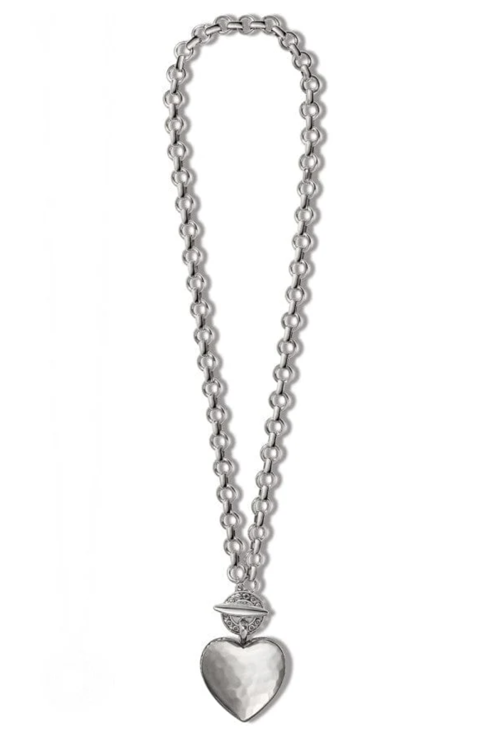 Inner Circle Heart Toggle Necklace - Silver