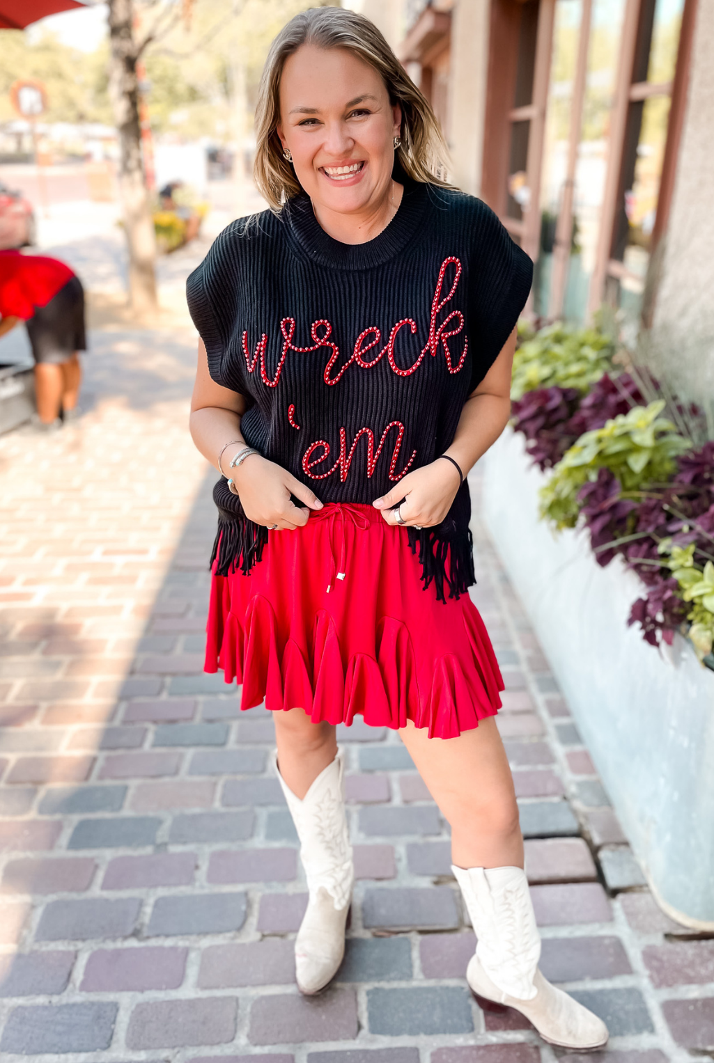 Queen Of Sparkles - Wreck 'Em Pearl Fringe Sweater