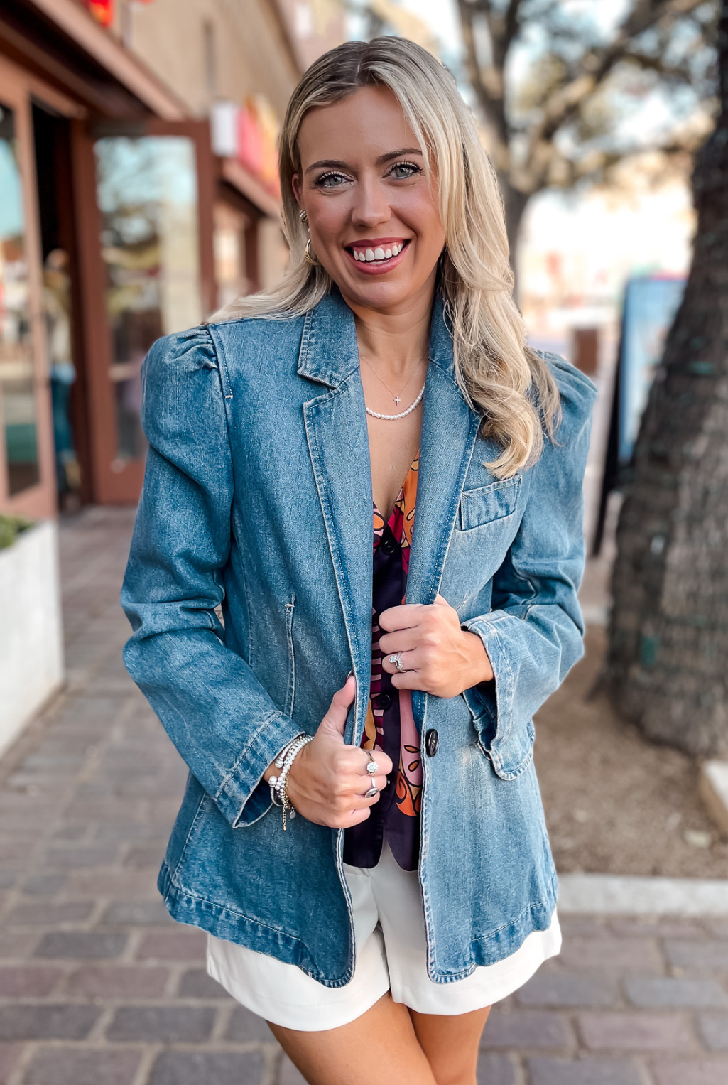 Washed Denim Blazer