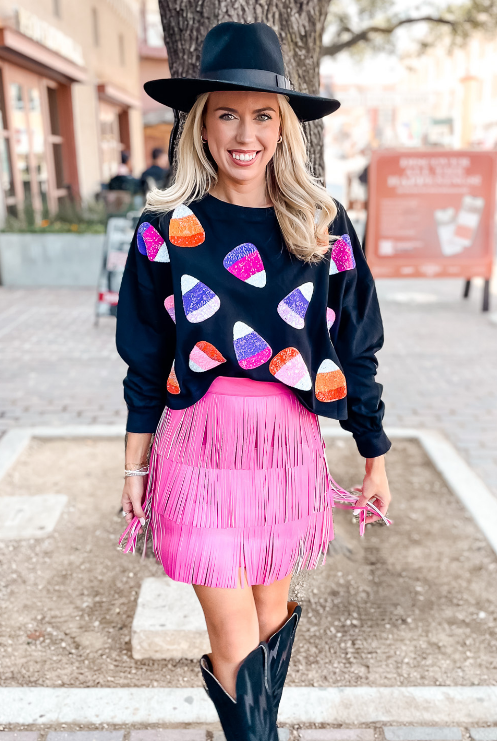 Jade Faux Leather Fringe Skirt - Hot Pink