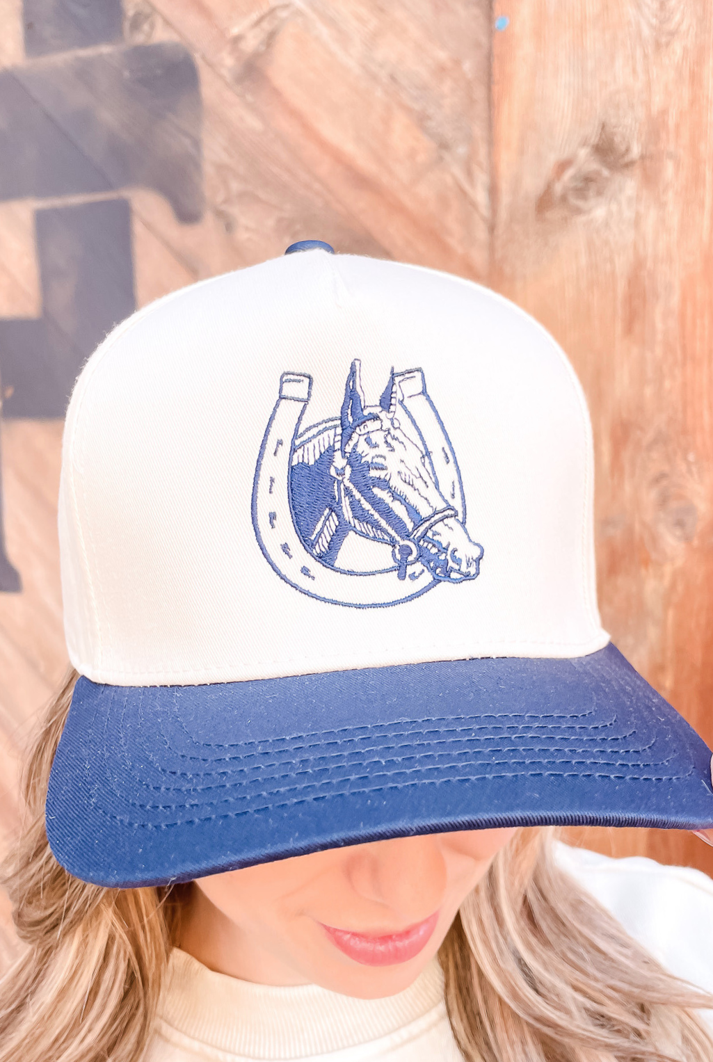 Horse Shoe Baseball Cap - Navy