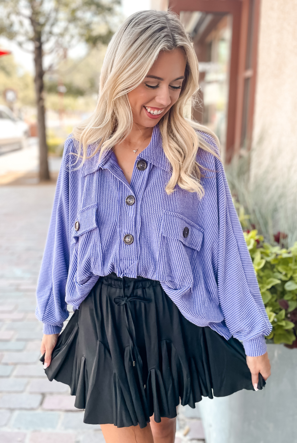 Monte Loose Fit Top - Periwinkle