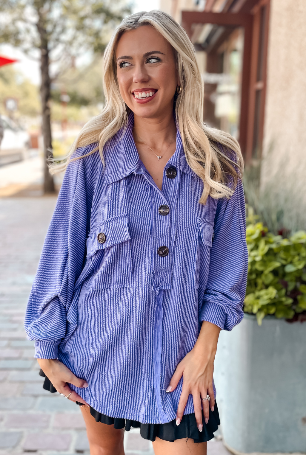 Monte Loose Fit Top - Periwinkle