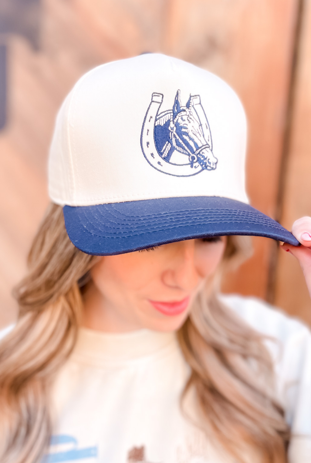 Horse Shoe Baseball Cap - Navy