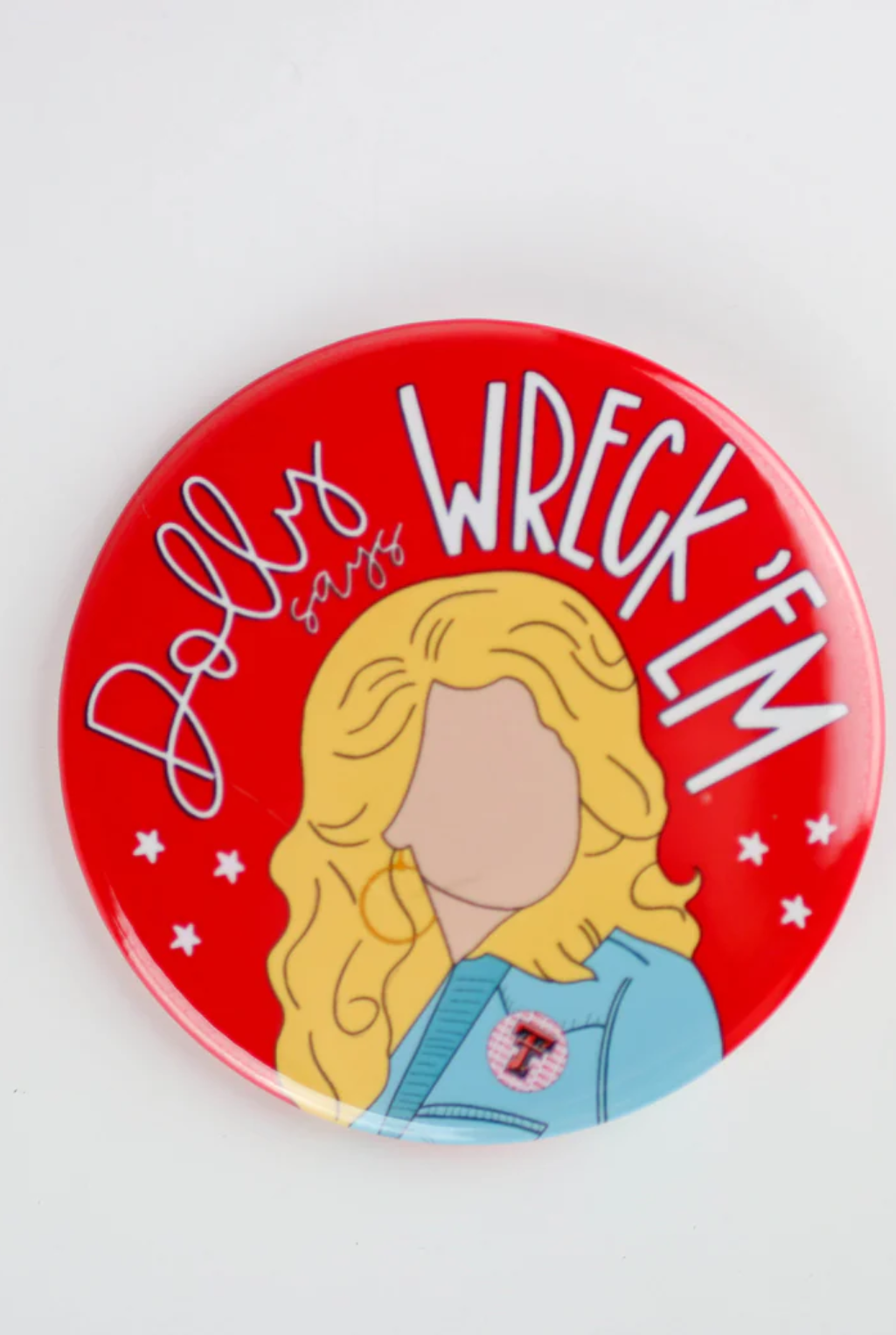 Dolly Wreck 'Em Game Day Button