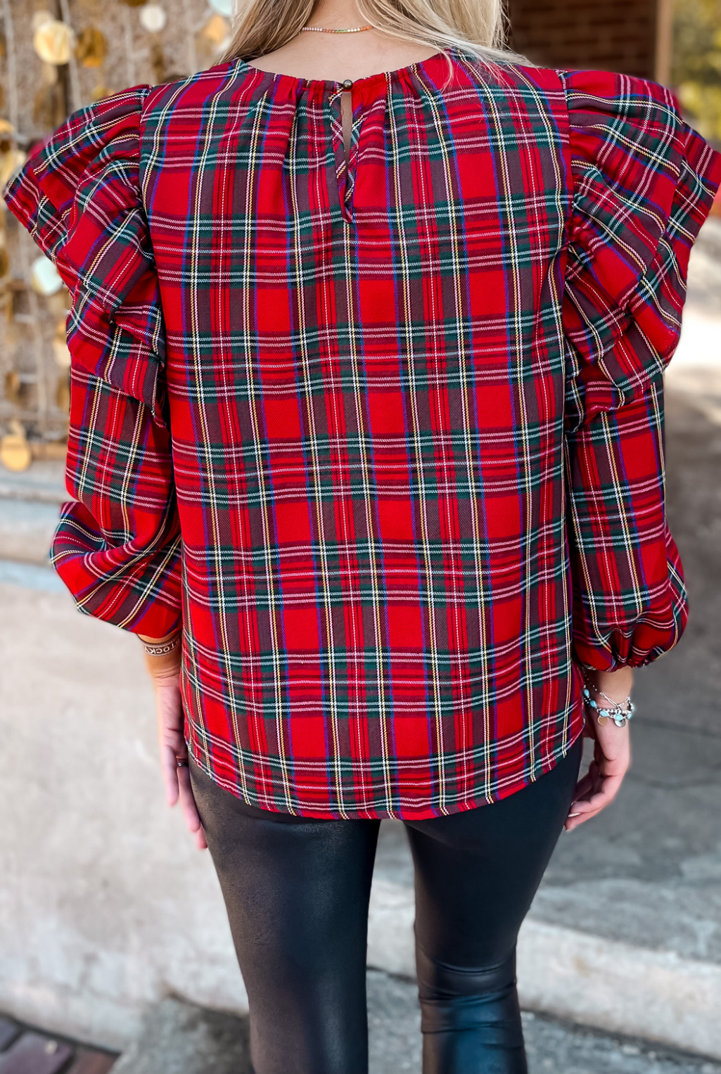 Tartan Plaid Ruffle Top