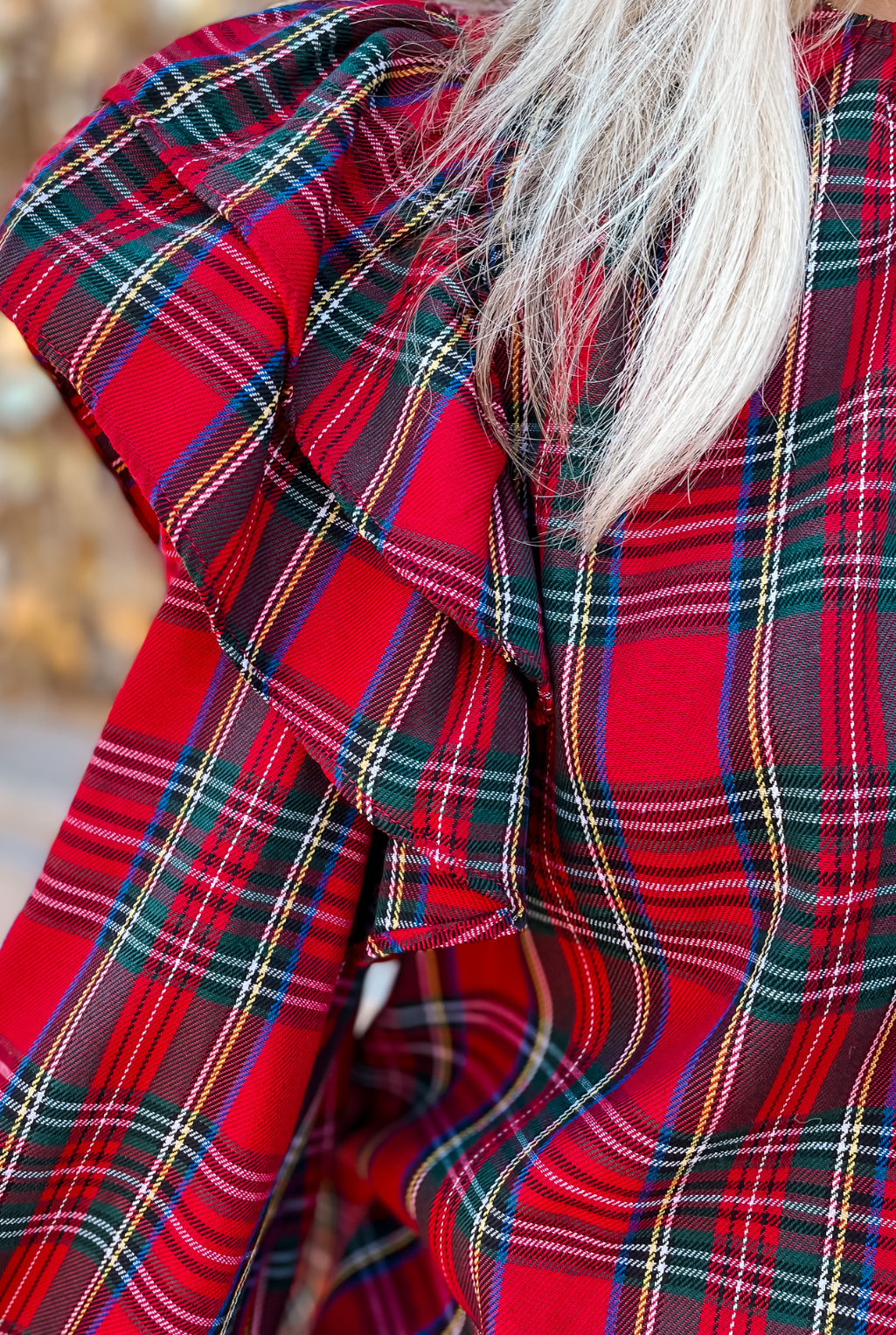 Tartan Plaid Ruffle Top