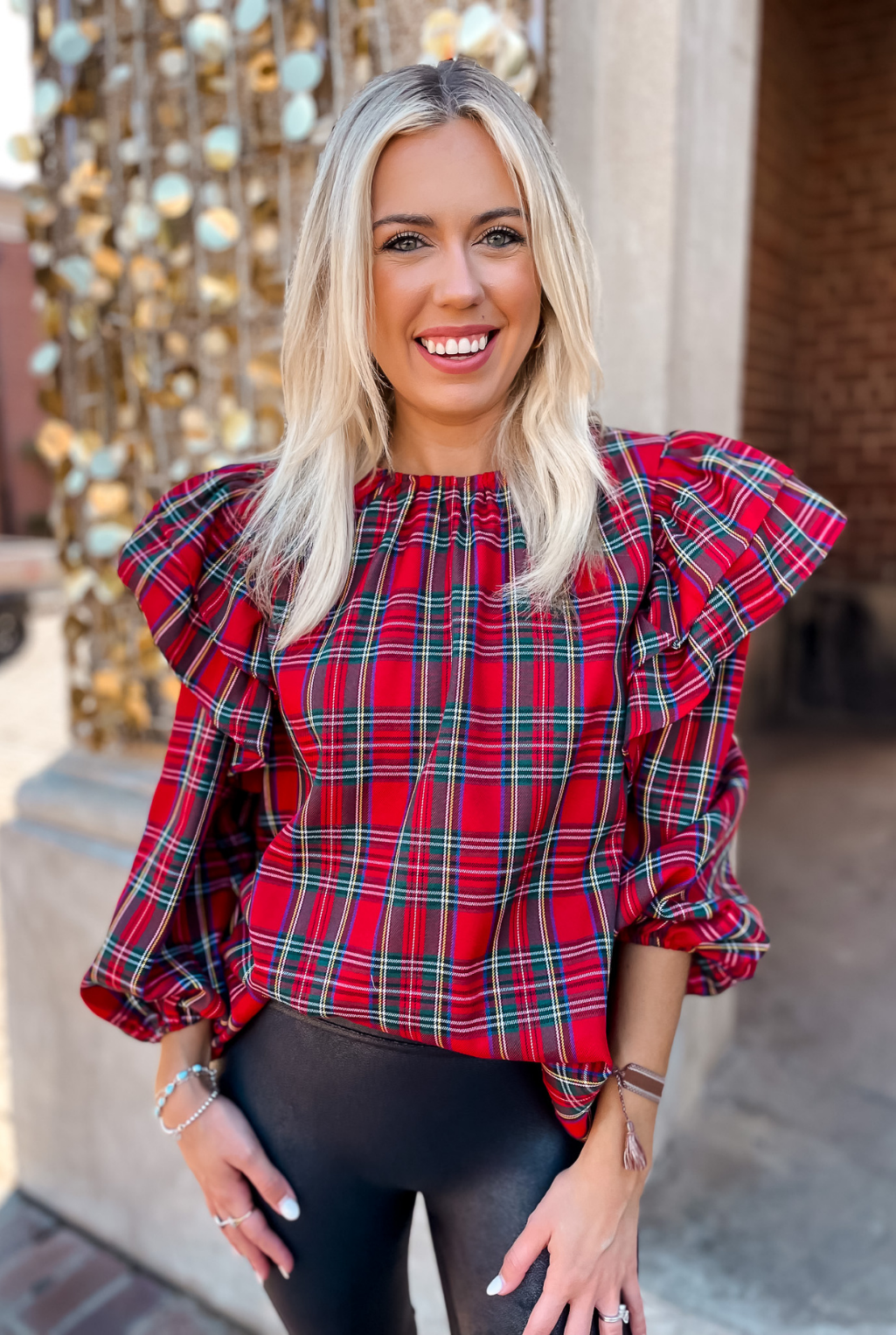 Tartan Plaid Ruffle Top