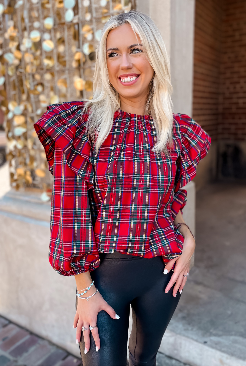 Tartan Plaid Ruffle Top