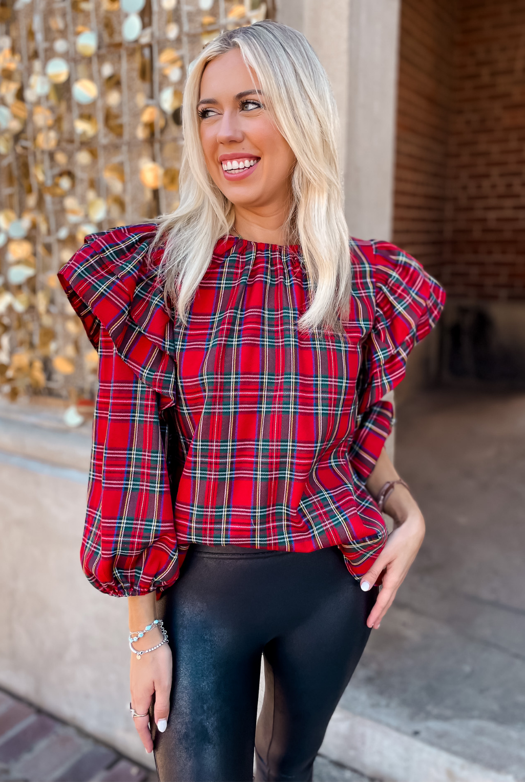 Tartan Plaid Ruffle Top