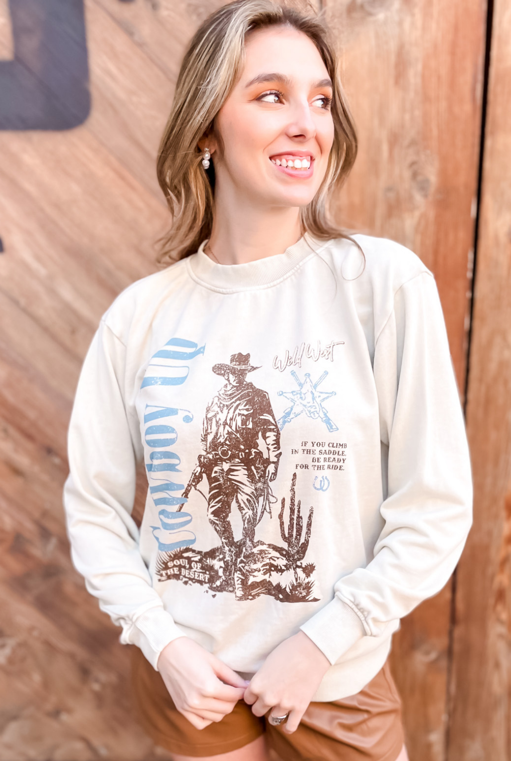 Cowboy Up Sweatshirt - Oatmeal