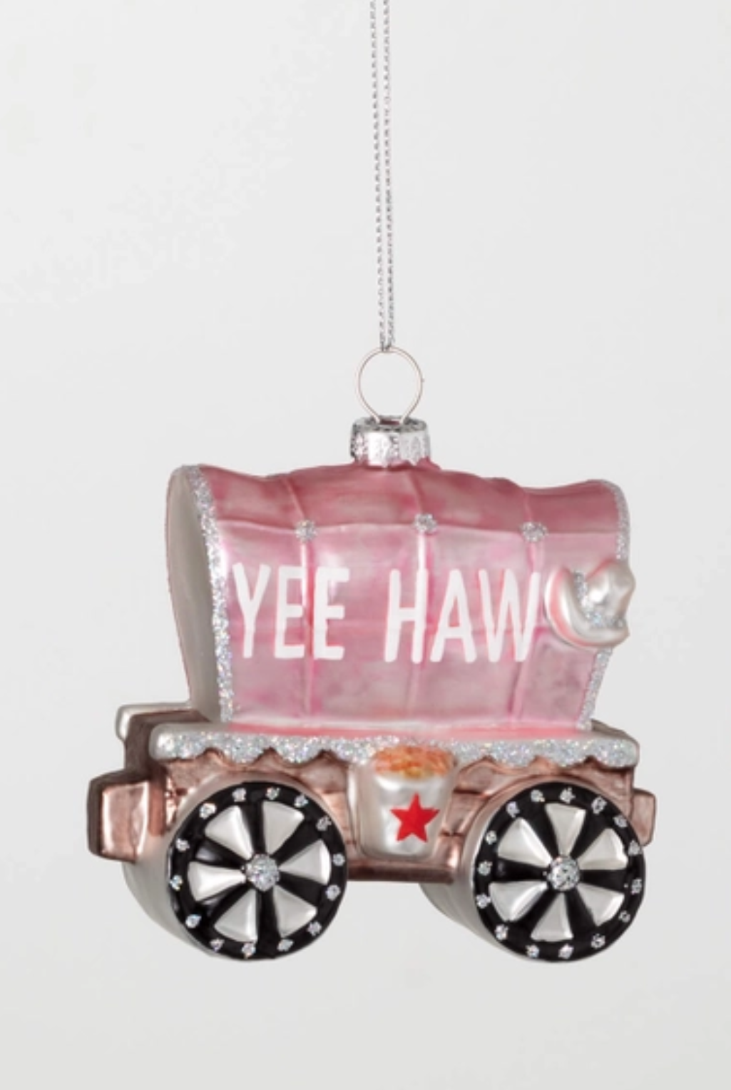 Wagon Train Ornament - Pink