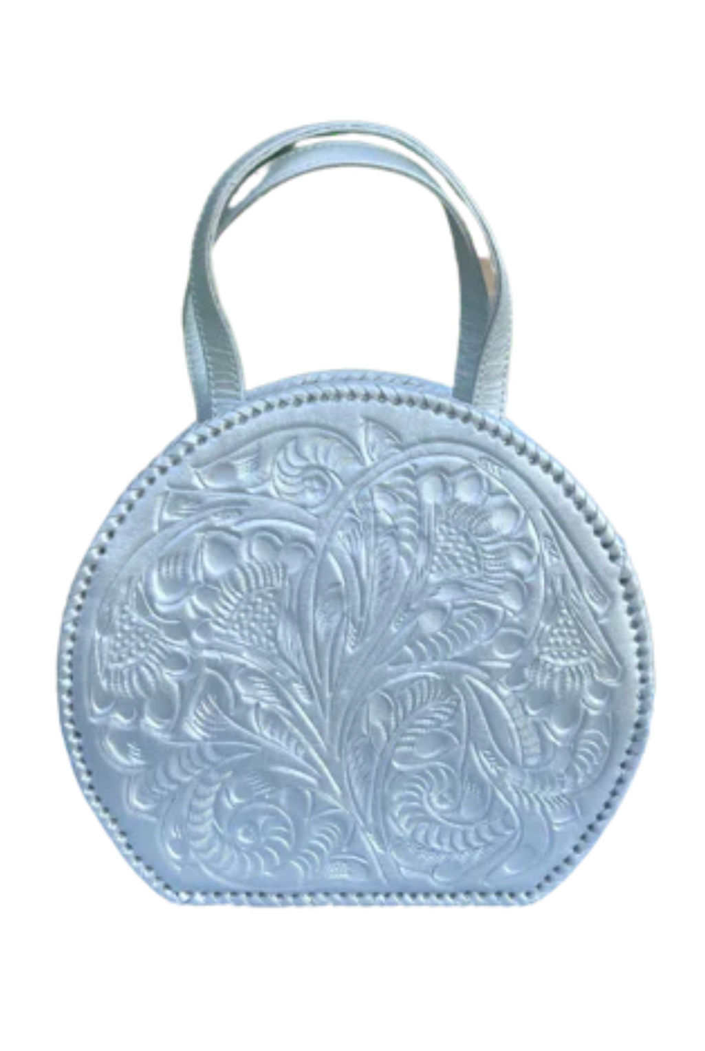 Dixie Tooled Leather Handbag - Silver