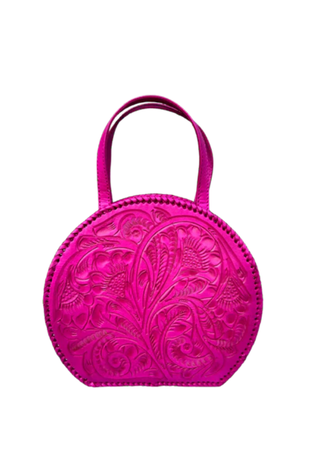 Dixie Tooled Leather Handbag - Fuchsia