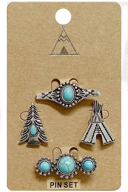 Arrowhead - TeePee Hat Pin Set