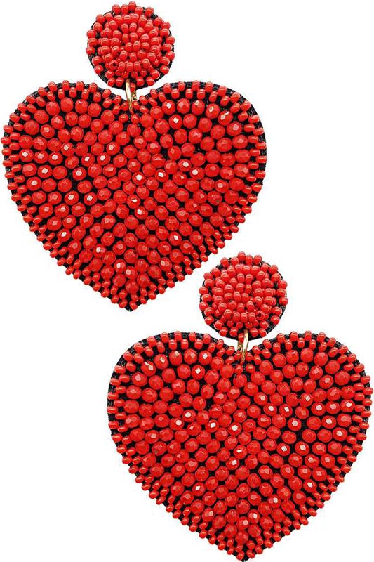 Heart Seed Bead Earring