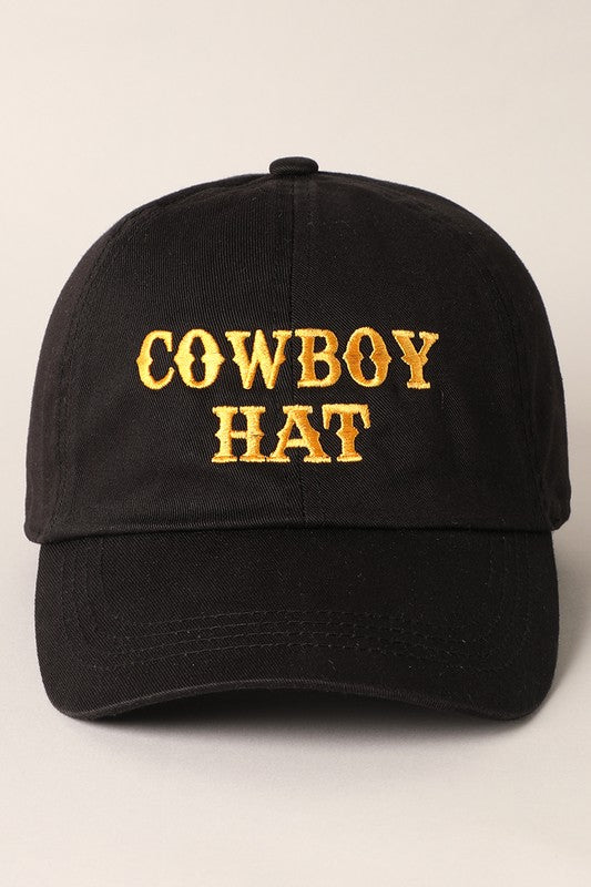 Cowboy Hat Baseball Cap - Black