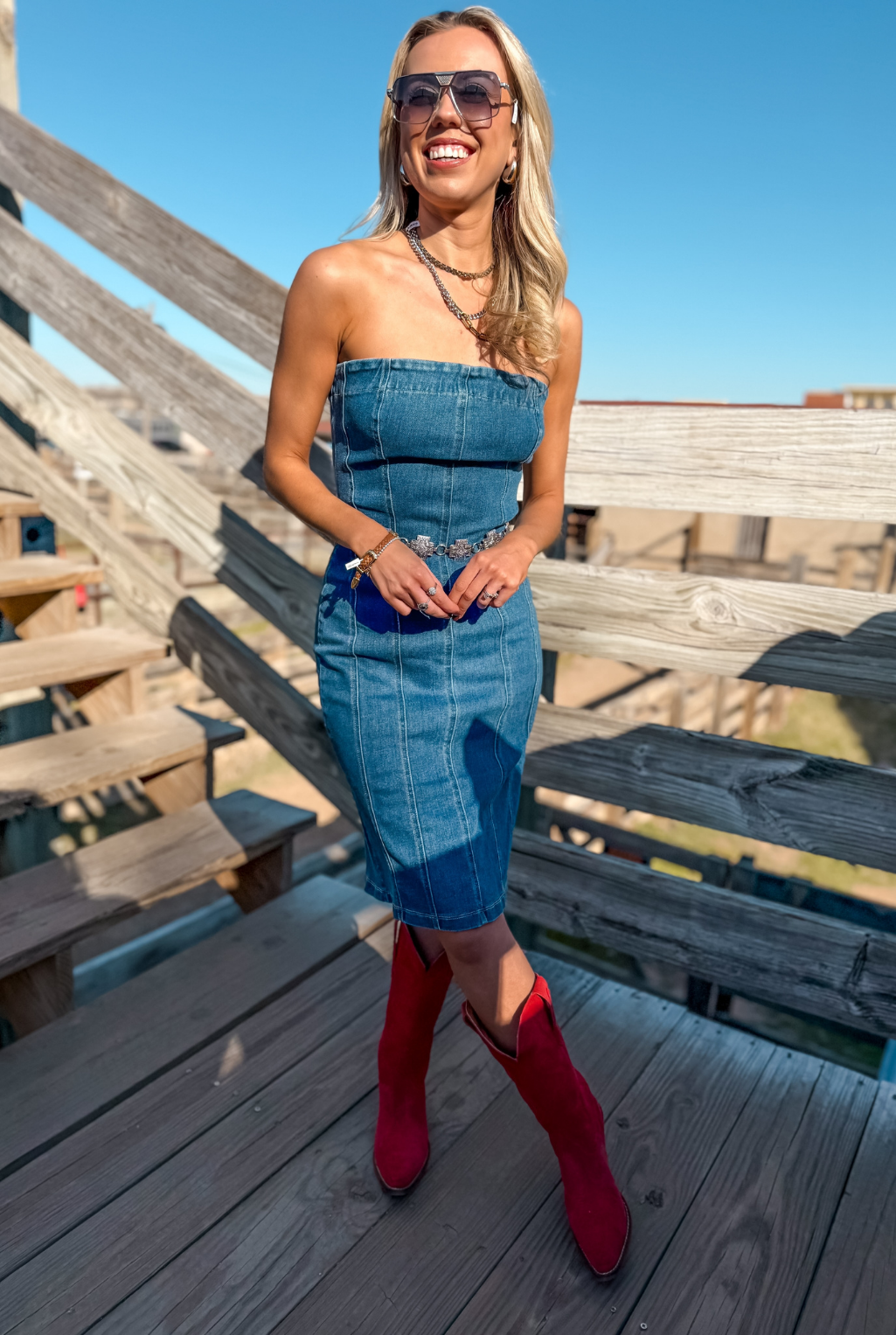 Strapless Denim Dress