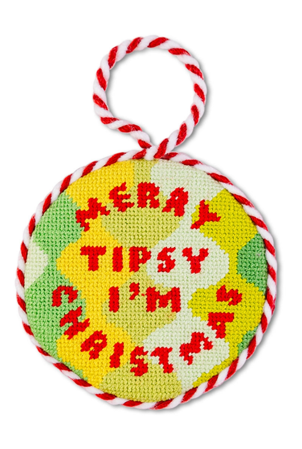 Merry Tipsy Needlepoint Ornament