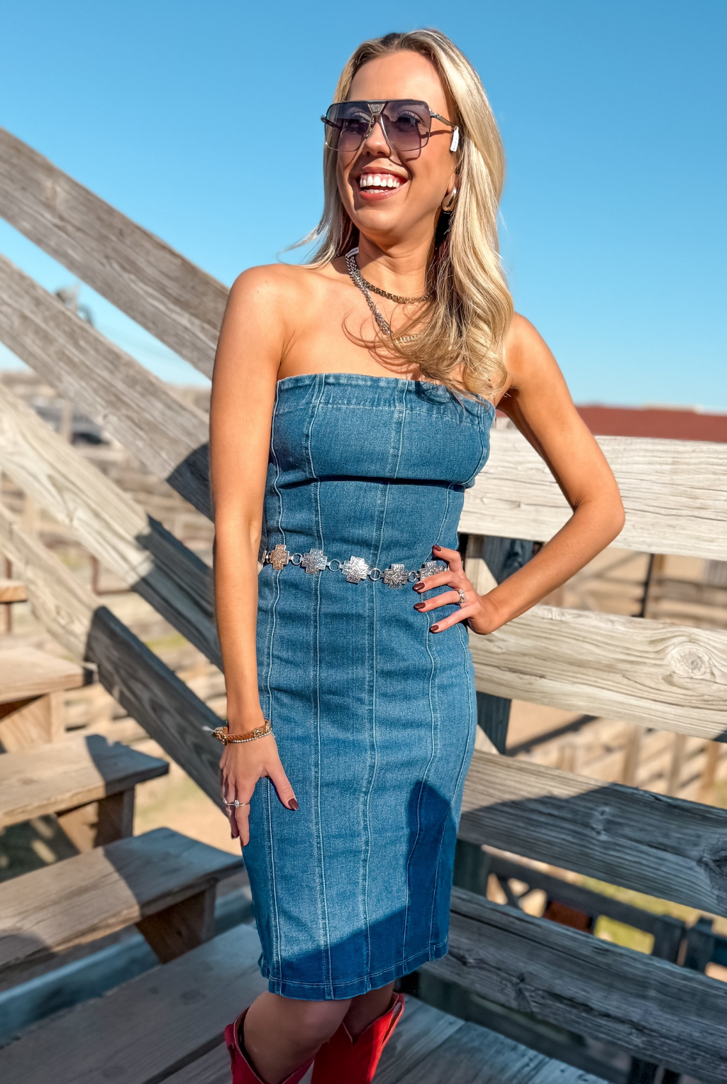 Strapless Denim Dress