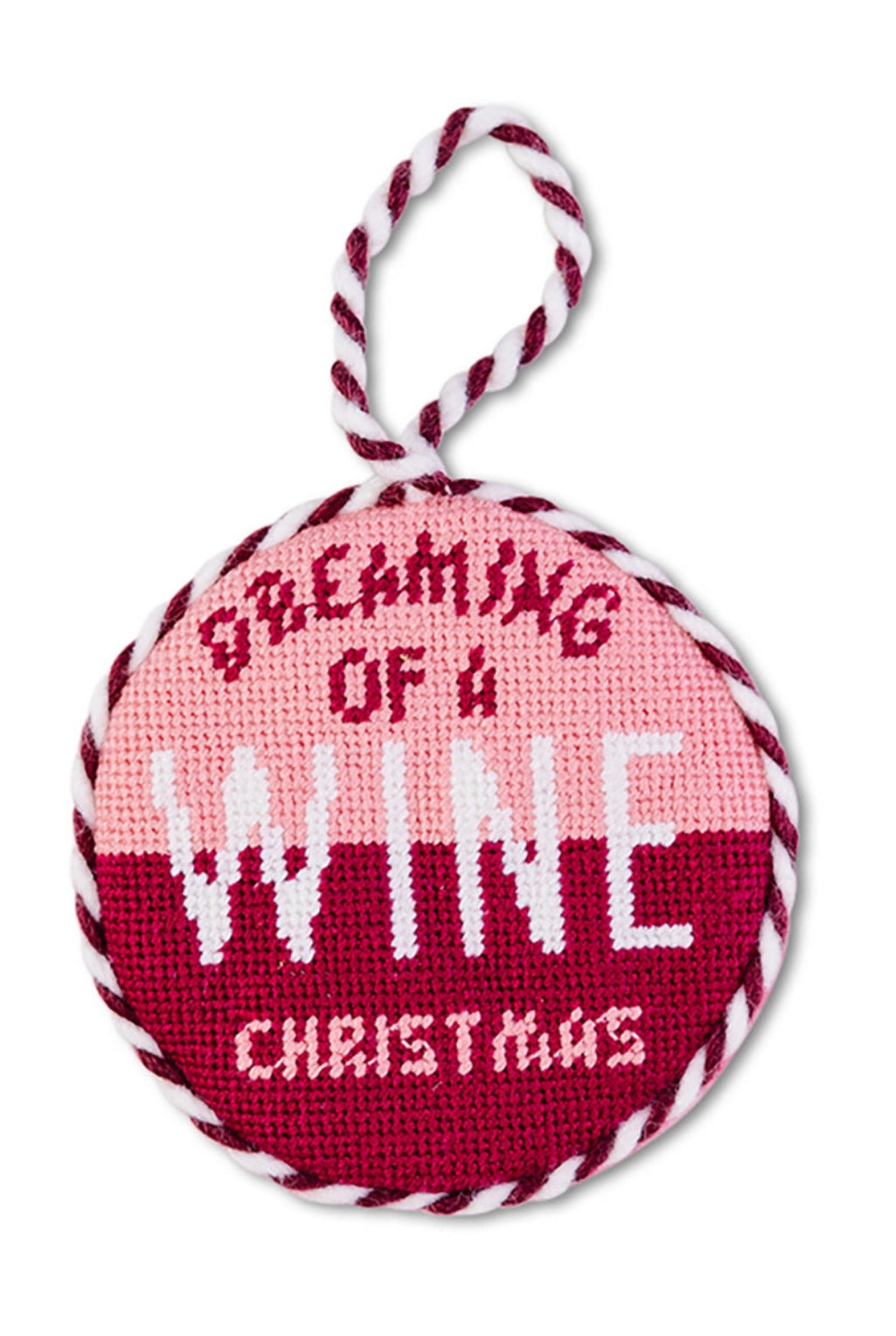 Wine Christmas Needlepoint Ornament