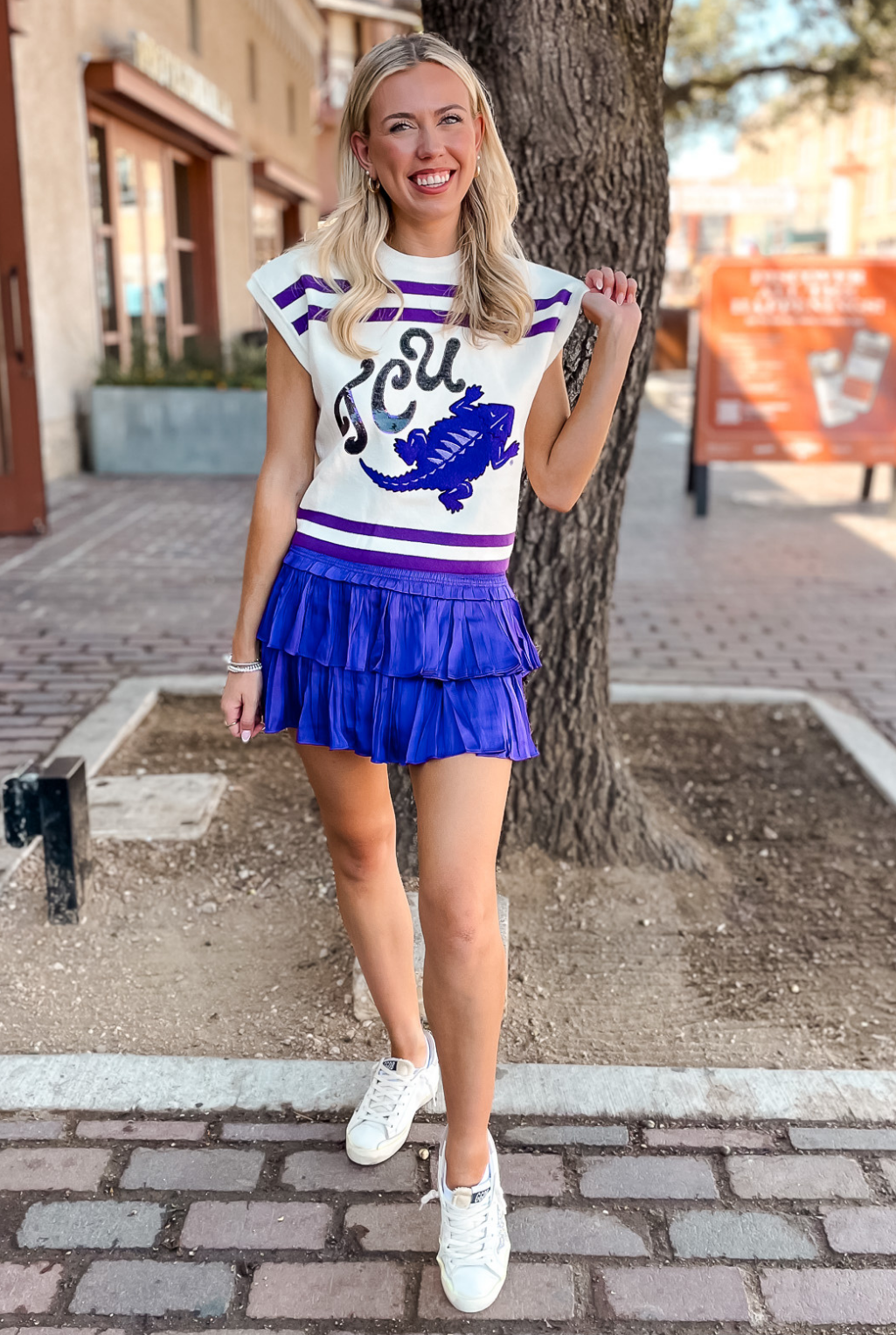 TCU Striped Sweater