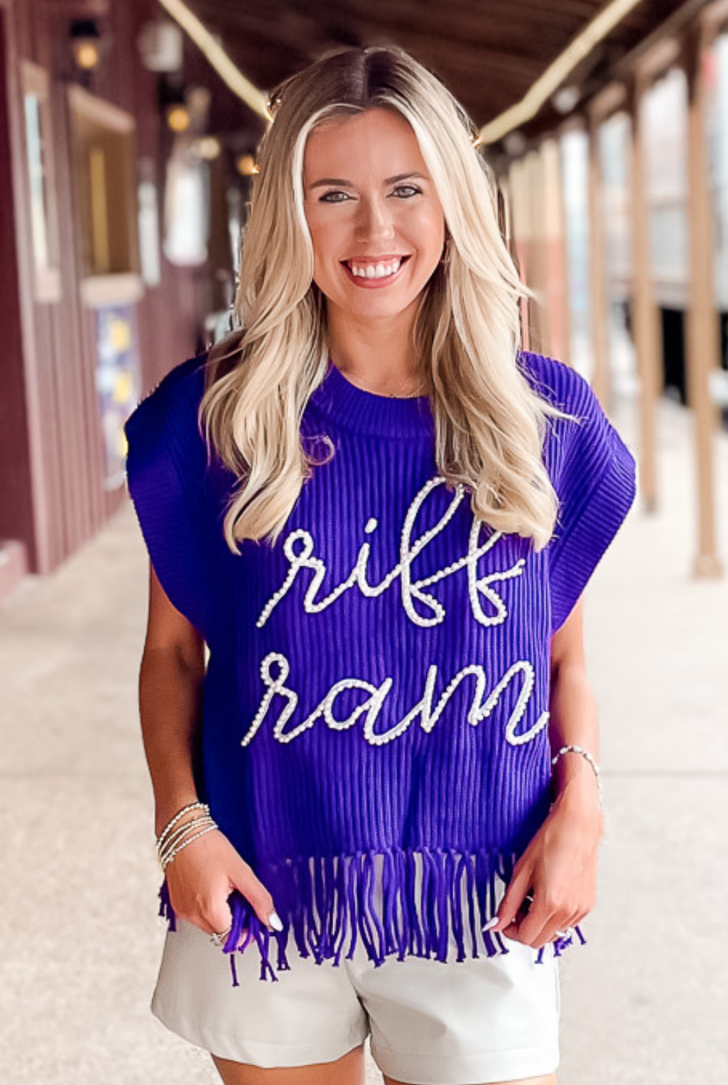 Riff Ram Pearl Fringe Sweater