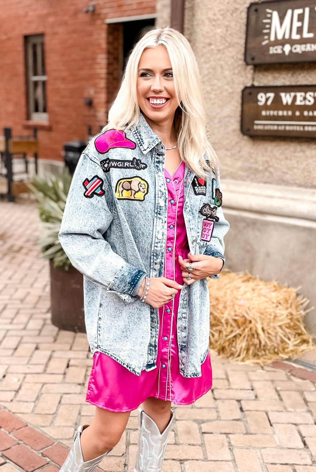 Western Patches Denim Jacket - Blue