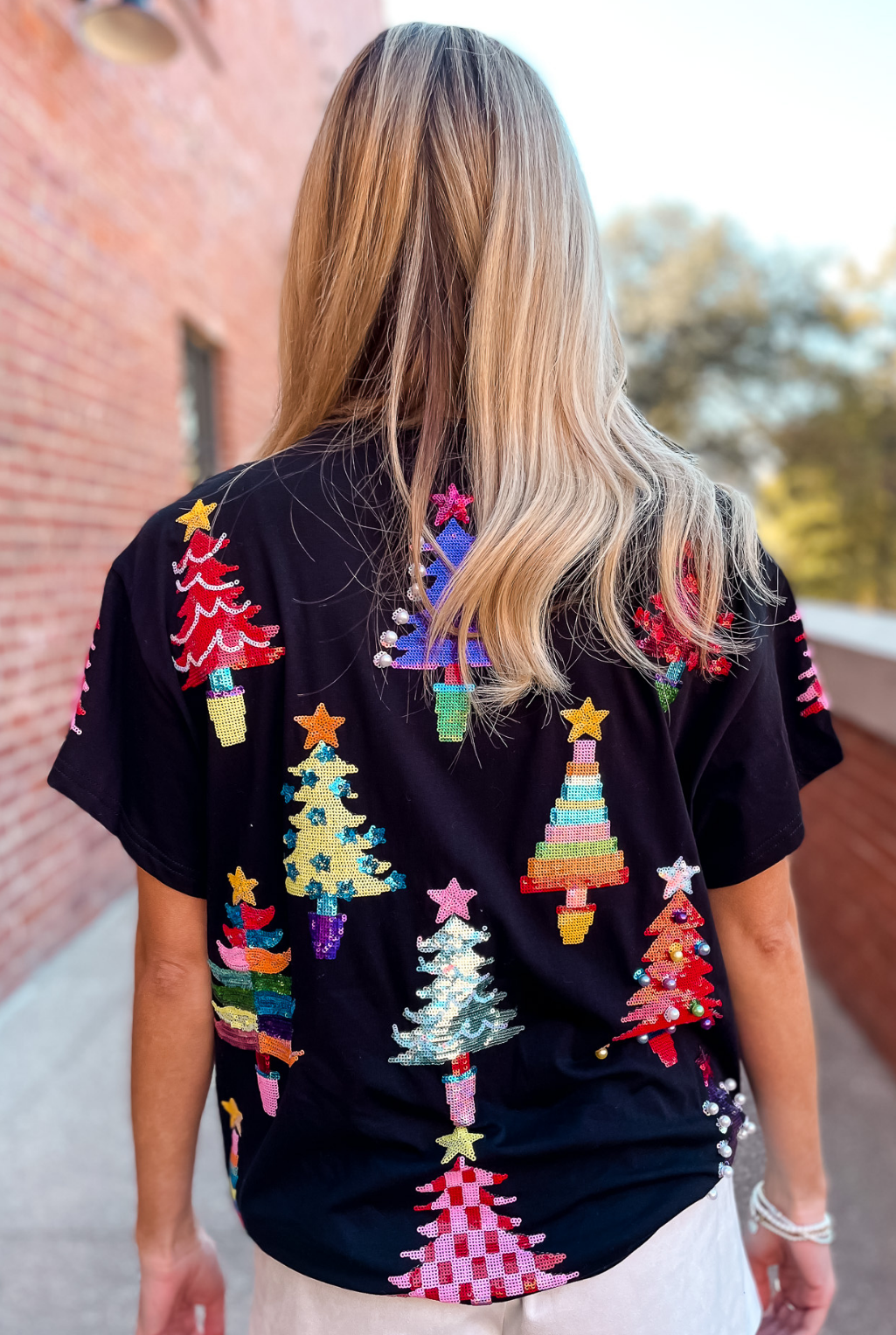 Christmas Tree Color Block T-Shirt