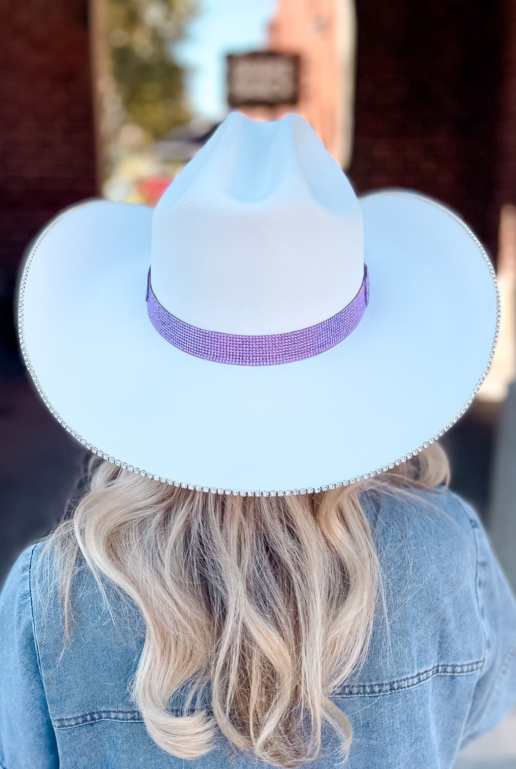 Rhinestone Cowgirl Hat - Purple