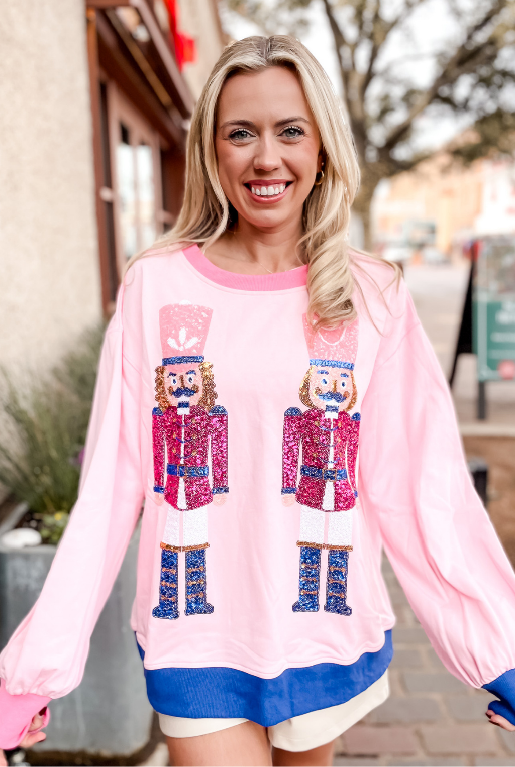 Nutcracker Duo Sequin Sweatshirt - Pink