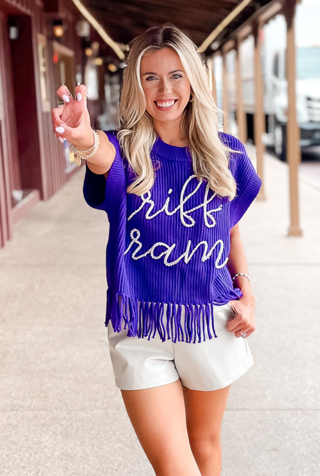 Riff Ram Pearl Fringe Sweater