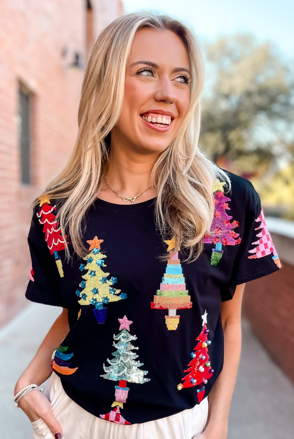 Christmas Tree Color Block T-Shirt