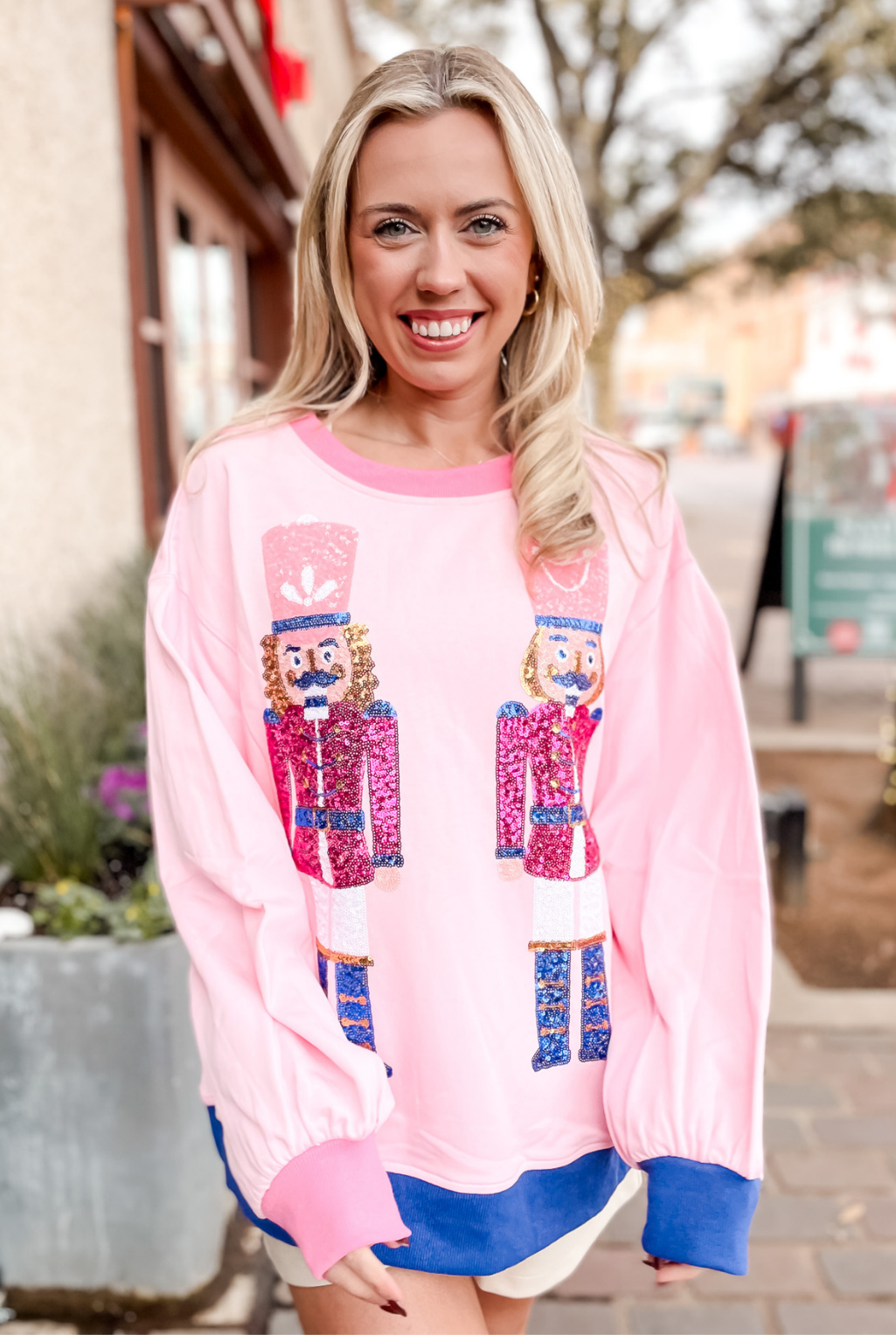 Nutcracker Duo Sequin Sweatshirt - Pink